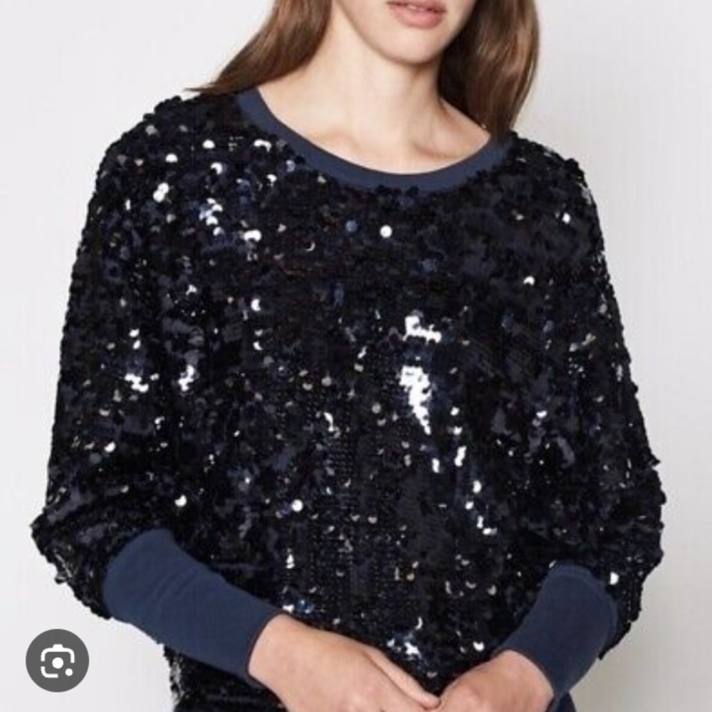 JOIE Aldwyn Sequined Sweatshirt in Midnight Blue